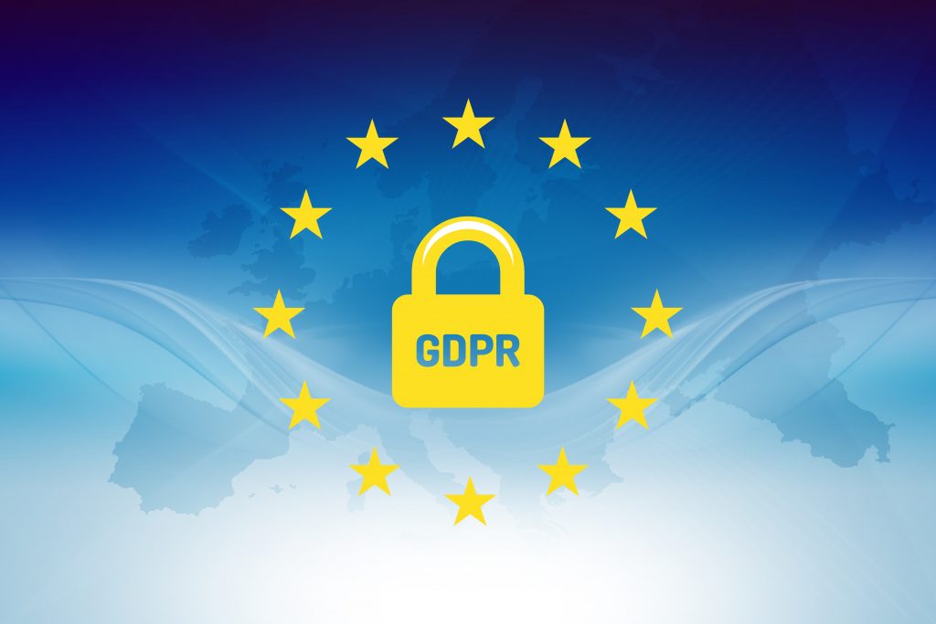 Symbol for General Data Protection Regulation (GDPR) in Europe. (Privacy Policy)