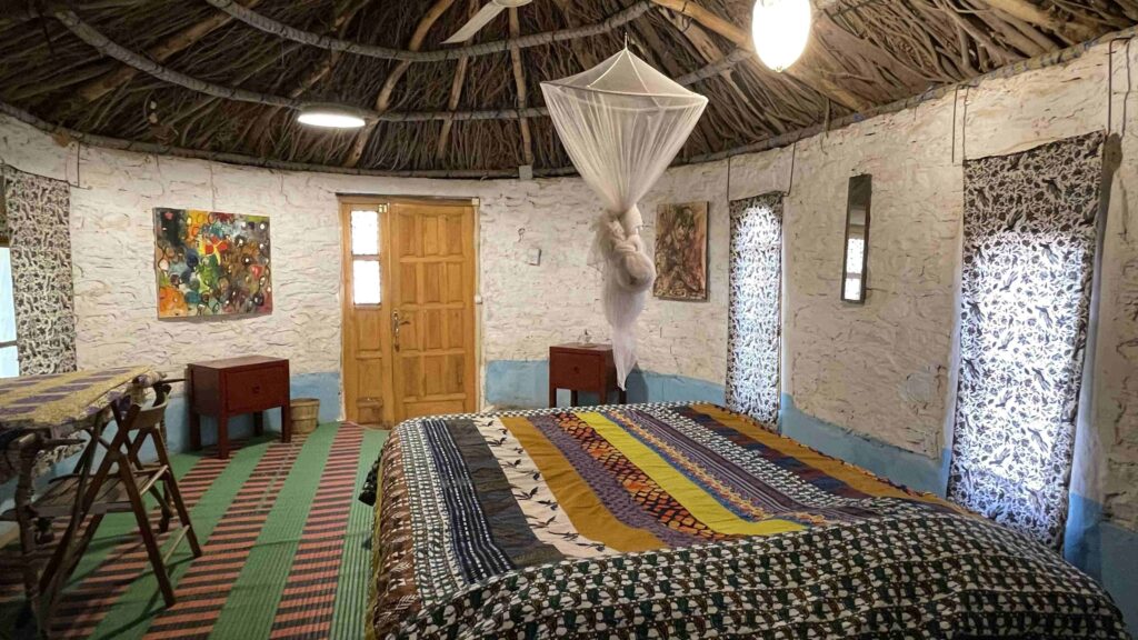 Interior stone hut